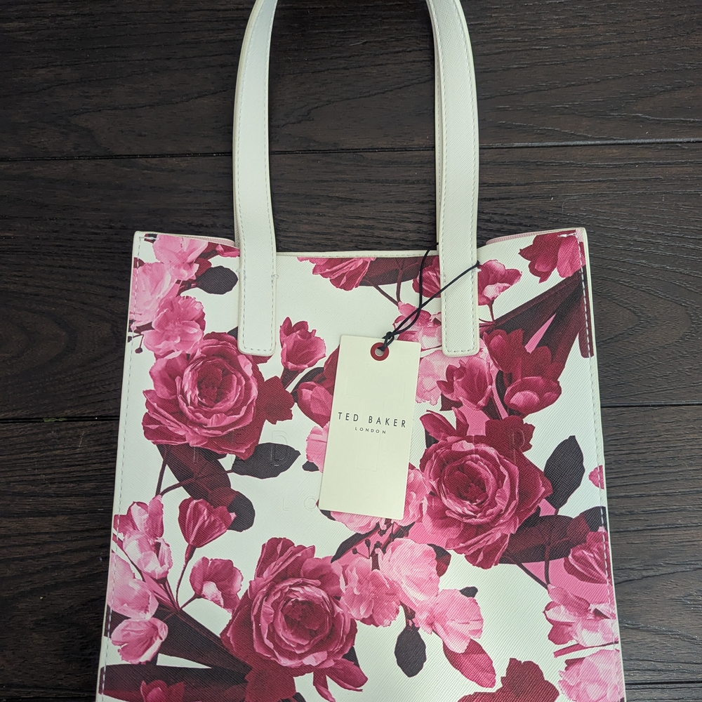 Ted Baker Floral Tote Bag - Pink and White